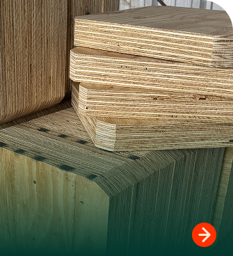 Laminated wood pile driving cushion blocks