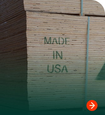 Industrial plywood stack stamped Made in USA