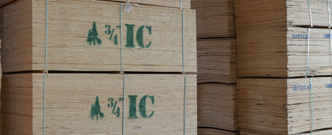 stacks of plywood