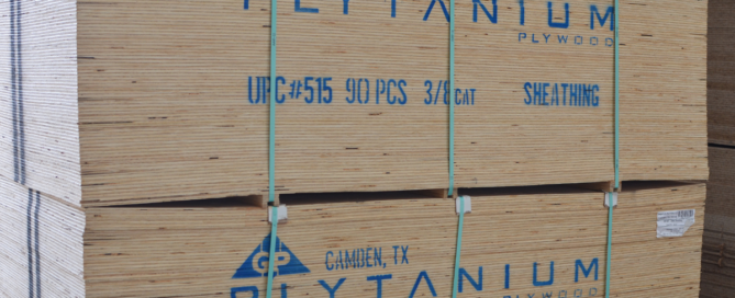 marine grade lumber stacked and banded