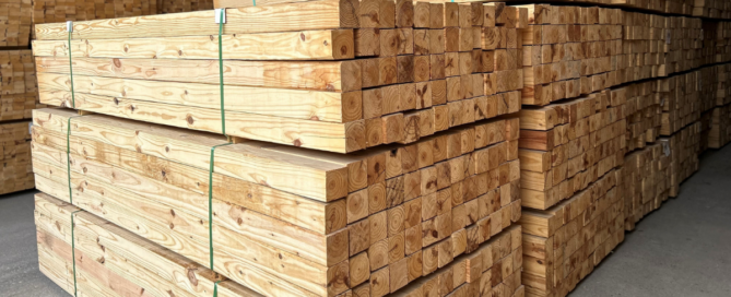 wholesale lumber stacked and banded